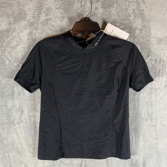 Alexander Wang Rashguard Top Mock Neck Black Short Sleeve M Designer Performance - Picture 1 of 9